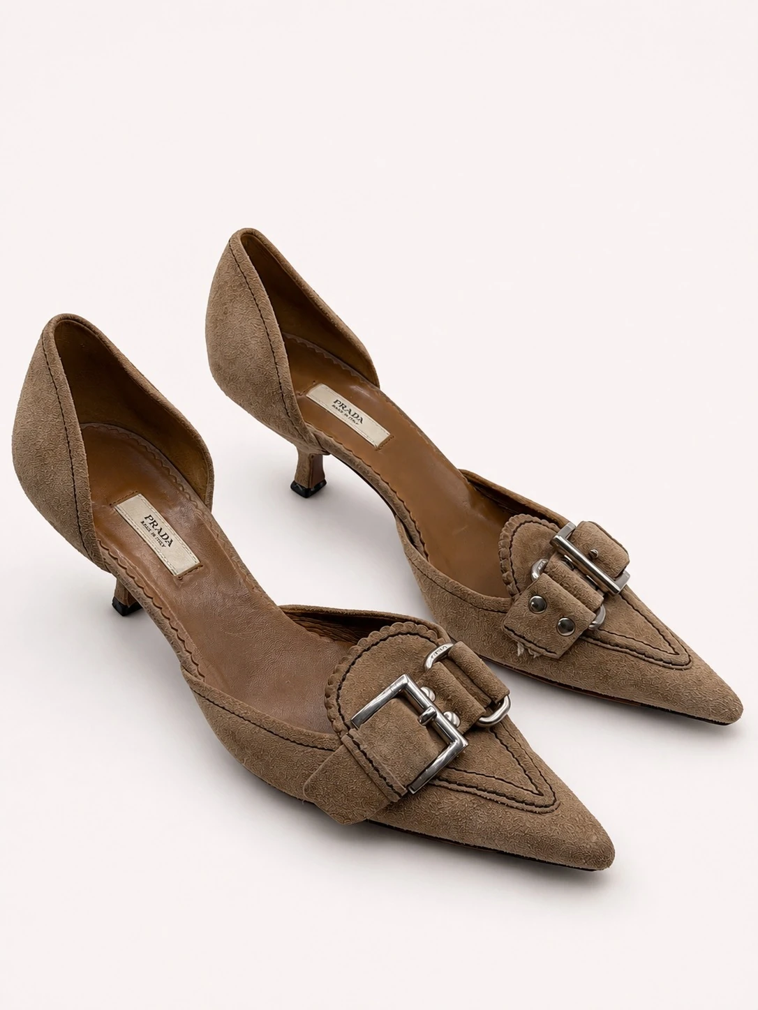 Zapatos Buckle Suede D'Orsay de Prada